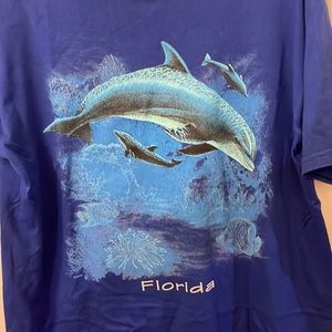 Lexington large blue T Shirt Florida souvenir with dolphins aquatic